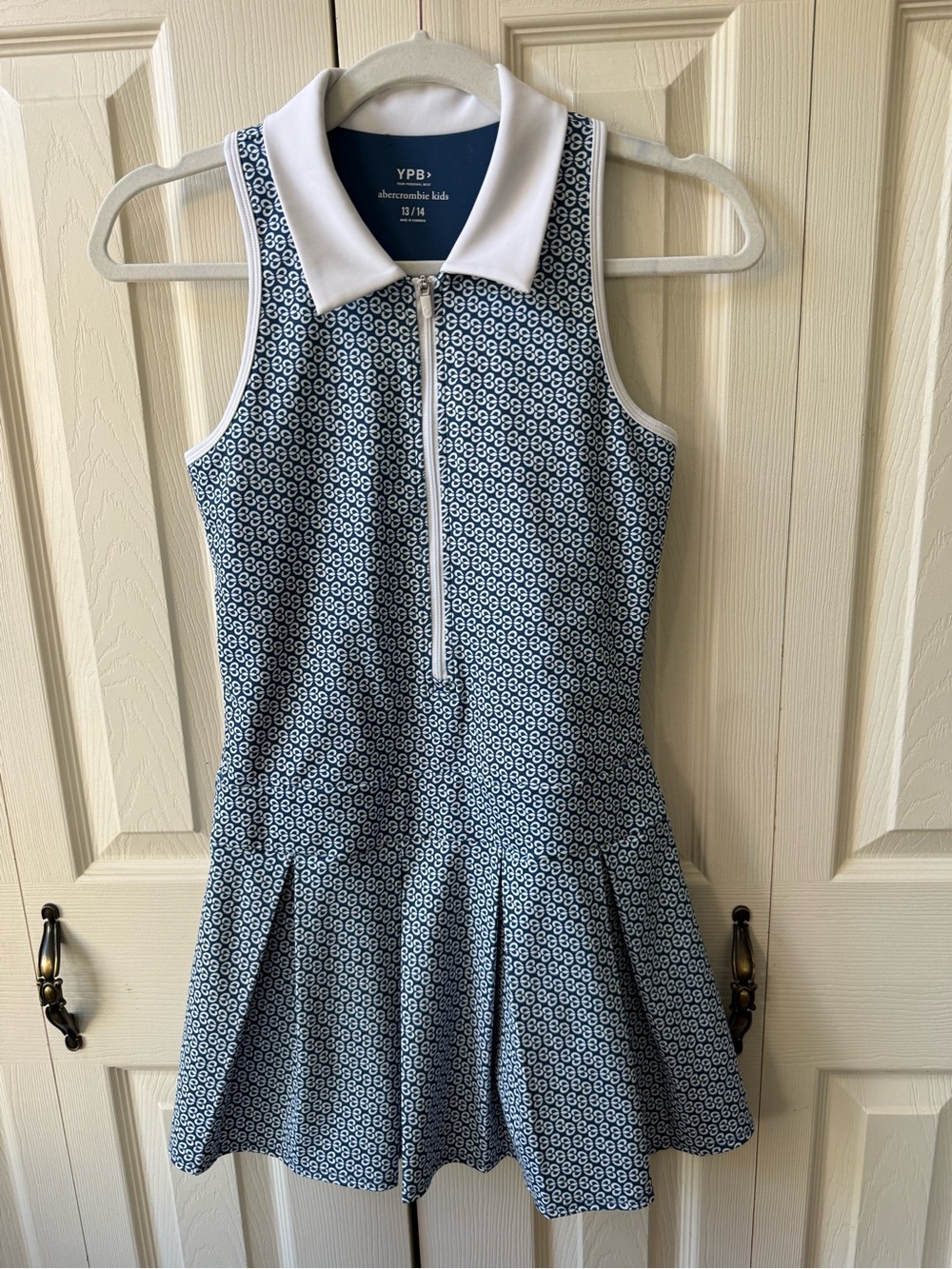 Abercrombie Kids YPB Tennis Dress Size 13/14 Navy White Built-In Shorts